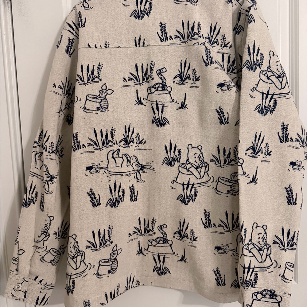 Winnie the Pooh-Boxed Lunch-Beige Jacket with Blue Winnie the Pooh Print-Mens - Picture 4 of 13